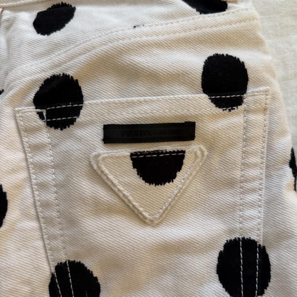 Prada Mini White Polka Dot Skirt - Picture 3 of 5